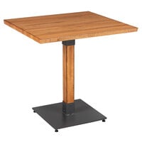Lancaster Table & Seating Industrial 30" x 30" Solid Wood Live Edge Table with Antique Natural Finish