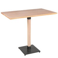 Lancaster Table & Seating Industrial 30" x 48" Solid Wood Live Edge Bar Height Table with Antique White Wash Finish