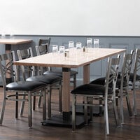 Lancaster Table & Seating 30 inch x 72 inch Solid Wood Live Edge Dining Height Table with Antique White Wash Finish