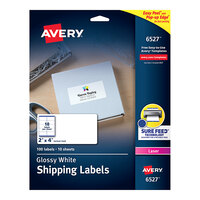 Avery® 06527 2" x 4" Glossy White Easy Peel Permanent Laser Printable Shipping Label - 100/Pack