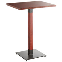 Lancaster Table & Seating Industrial 24" x 30" Solid Wood Live Edge Bar Height Table with Mahogany Finish