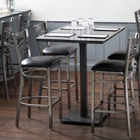 Lancaster Table & Seating 30 inch x 48 inch Solid Wood Live Edge Bar Height Table with Antique Slate Gray Finish