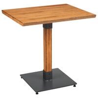 Lancaster Table & Seating Industrial 24" x 30" Solid Wood Live Edge Table with Antique Natural Finish