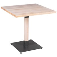 Lancaster Table & Seating Industrial 30" x 30" Solid Wood Live Edge Standard Height Table with Antique White Wash Finish