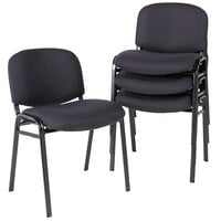 Alera ALESC67FA10B Continental Series Black Fabric Stacking Chairs - 4/Case