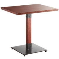 Lancaster Table & Seating Industrial 24" x 30" Solid Wood Live Edge Standard Height Table with Mahogany Finish