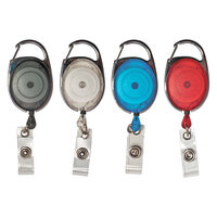Advantus 75552 30 inch Assorted Color Carabiner-Style Retractable ID Card Reel   - 20/Pack