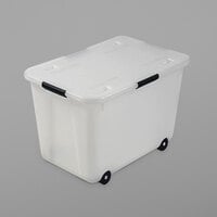 Advantus 34009 15 Gallon Legal/Letter Size Clear Plastic Rolling Storage Box