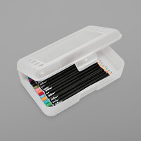 Advantus 34104 8 1/2 inch x 5 1/4 inch x 2 1/2 inch Clear Polypropylene Pencil Box