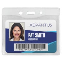 Advantus 75411 3 3/8 inch x 4 1/4 inch Clear Horizontal Security ID Badge Holder - 50/Box