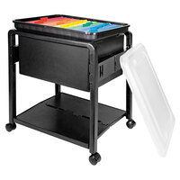 Advantus 55758 14 1/2 inch x 18 1/2 inch x 21 3/4 inch Black Plastic Folding Mobile File Cart