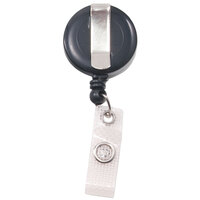 Advantus 75407 24 inch Black Deluxe Retractable ID Reel with Badge Holder Strap - 12/Box