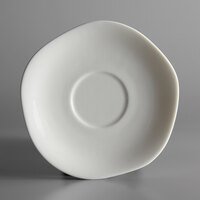 Oneida L6700000500 Lancaster Garden 6 inch White Porcelain Saucer - 48/Case