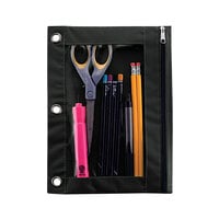 Advantus 67024 10" x 7 3/8" Black Binder Pencil Pouch with Clear Vinyl Front