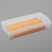 Advantus 40309 8 1/4 inch x 3 3/4 inch x 1 1/2 inch Clear Plastic Super Stacker Pencil Box