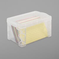 Advantus 40307 6 1/4" x 3 7/8" x 3 1/2" Clear Plastic Super Stacker Index Storage Box