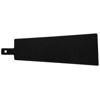 Cal-Mil 1535-24-13 Black Trapezoid Flat Bread Serving / Display Board with Handle - 23 3/4 inch x 8 inch x 1/4 inch