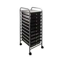 Advantus 34007 13" x 15 3/8" x 37 3/4" Smoke Gray Portable 10-Drawer Organizer