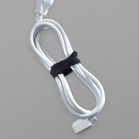 Velcro 91141 1/4 inch x 8 inch Black One-Wrap Hook and Loop Tie - 25/Pack