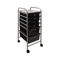 Advantus 34005 13" x 15 3/8" x 32 1/8" Smoke Gray Portable 6-Drawer Organizer