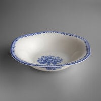 Oneida L6703061761 Lancaster Garden 15 oz. Blue Porcelain Bowl - 24/Case