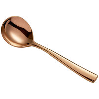 Bon Chef S3001RG Manhattan 6 3/8 inch 18/10 Extra Heavy Weight Rose Gold Stainless Steel Bouillon Spoon - 12/Pack