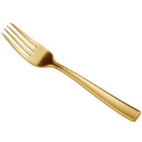 Bon Chef S3007GM Manhattan 6 3/4" 18/10 Extra Heavy Weight Matte Gold Stainless Steel Salad Fork - 12/Pack