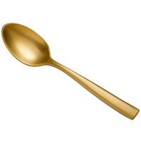 Bon Chef S3016GM Manhattan 4 7/8" 18/10 Extra Heavy Weight Matte Gold Stainless Steel Demitasse Spoon - 12/Pack