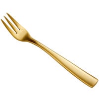 Bon Chef S3008GM Manhattan 5 3/8 inch 18/10 Extra Heavy Weight Matte Gold Stainless Steel Oyster Fork - 12/Pack