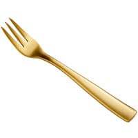 Bon Chef S3008GM Manhattan 5 3/8" 18/10 Extra Heavy Weight Matte Gold Stainless Steel Oyster Fork - 12/Pack