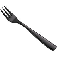 Bon Chef S3008B Manhattan 5 3/8 inch 18/10 Extra Heavy Weight Black Stainless Steel Oyster Fork - 12/Pack