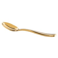 Bon Chef S3003G Manhattan 7 3/4 inch 18/10 Extra Heavy Weight Gold Stainless Steel Soup / Dessert Spoon - 12/Pack