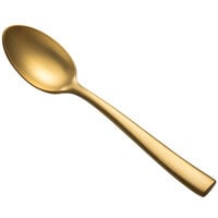 Bon Chef S3003G Manhattan 7 3/4" 18/10 Extra Heavy Weight Gold Stainless Steel Soup / Dessert Spoon - 12/Pack