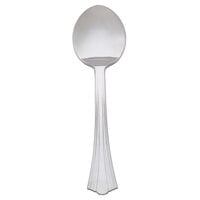 WNA Comet 640155 Reflections 5 3/4" Stainless Steel Look Heavy Weight Plastic Soup Spoon - 600/Case