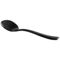 Bon Chef S3001B Manhattan 6 3/8 inch 18/10 Extra Heavy Weight Black Stainless Steel Bouillon Spoon - 12/Pack