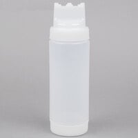 Tablecraft 11663C3F 16 oz. SelecTop Wide Mouth Dualway First In First Out "FIFO" Squeeze Bottle with 3 Top Openings - 12/Pack
