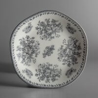 Oneida Lancaster Garden by 1880 Hospitality L6703068119 6 1/2 inch Grey Porcelain Plate - 48/Case