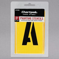 Chartpak 01560 Manila 3 inch A-Z/0-9 Painting Stencils - 35/Pack