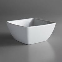 Oneida R4020000711S Fusion 4 3/4 inch Bright White Porcelain Square Bowl - 36/Case