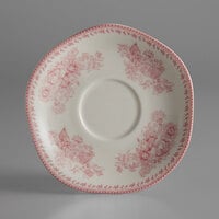 Oneida L6703052500 Lancaster Garden 6 inch Pink Porcelain Saucer - 48/Case