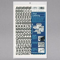 Chartpak 01010 Black Adhesive 1/2 inch Vinyl Helvetica Letters - 201/Pack