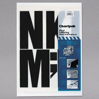 Chartpak 01184 Black Adhesive 6 inch Vinyl Helvetica Letters - 38/Pack
