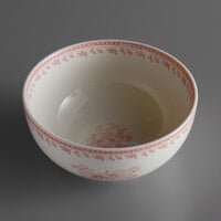 Oneida L6703052730 Lancaster Garden 7 oz. Pink Porcelain Bowl - 48/Case