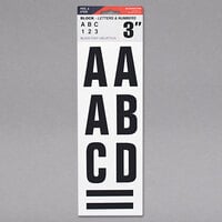 Cosco 098132 Black Adhesive 3" Helvetica Letters and Numbers - 80 Characters