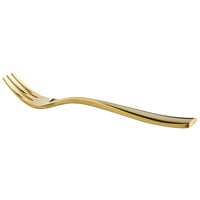 Bon Chef S3008G Manhattan 5 3/8 inch 18/10 Extra Heavy Weight Gold Stainless Steel Oyster Fork - 12/Pack