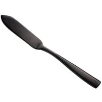 Bon Chef S3010BM Manhattan 6 1/4" 18/10 Extra Heavy Weight Matte Black Stainless Steel Butter Knife - 12/Pack