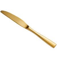 Bon Chef S3011GM Manhattan 9" 18/10 Extra Heavy Weight Matte Gold Stainless Steel Dinner Knife - 12/Pack