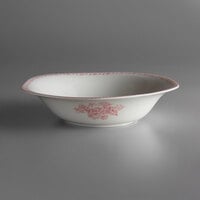 Oneida L6703052761 Lancaster Garden 15 oz. Pink Porcelain Bowl - 24/Case