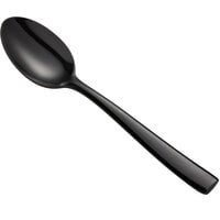 Bon Chef S3003B Manhattan 7 3/4" 18/10 Extra Heavy Weight Black Stainless Steel Soup / Dessert Spoon - 12/Pack