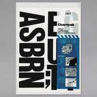 Chartpak 01175 Black Adhesive 4 inch Vinyl Helvetica Letters - 58/Pack